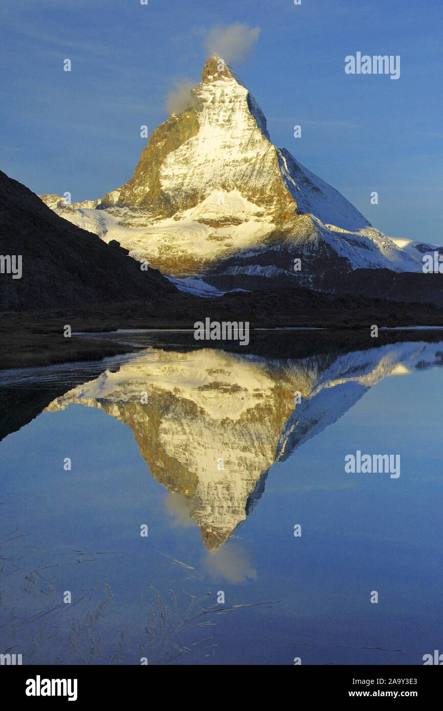 Matterhorn im Abendlicht Stock Photo