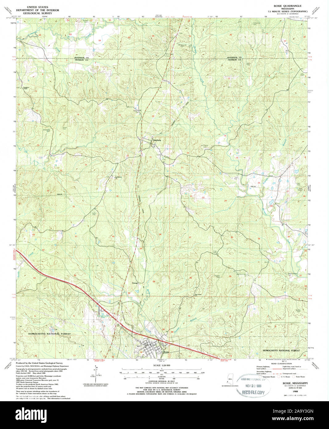 Roxie mississippi map hires stock photography and images Alamy
