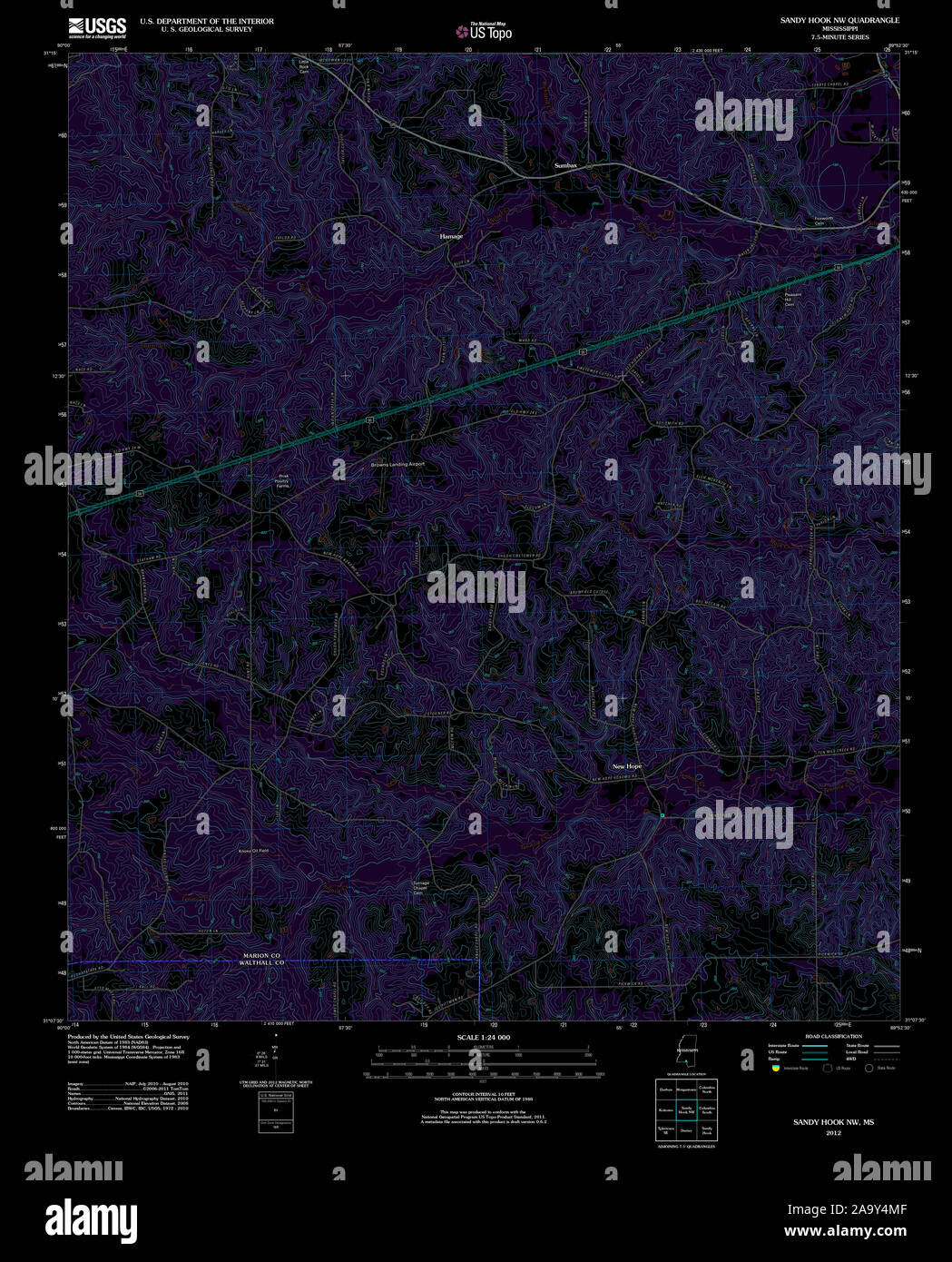Map of sandy hook mississippi hires stock photography and images Alamy