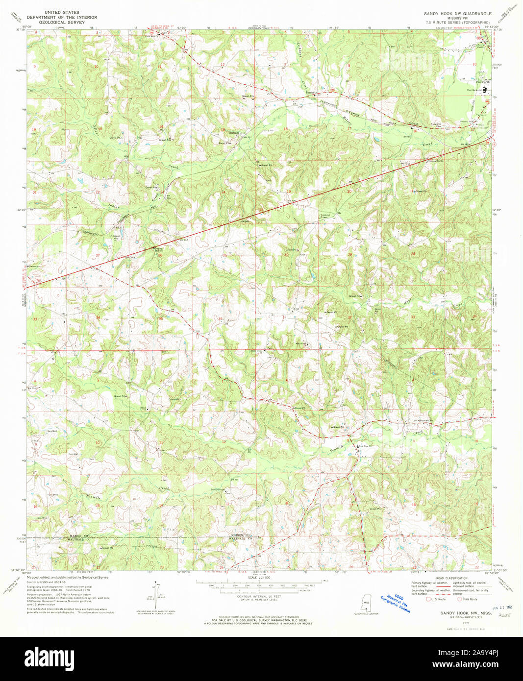 Map of sandy hook mississippi hires stock photography and images Alamy