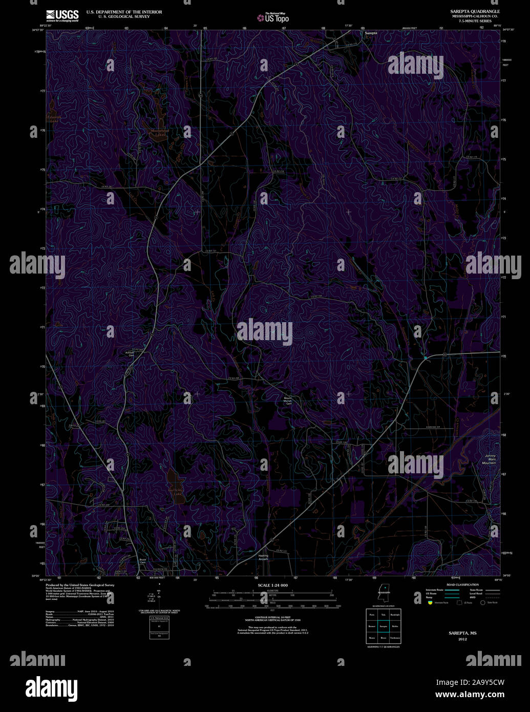 Map of sarepta mississippi hires stock photography and images Alamy