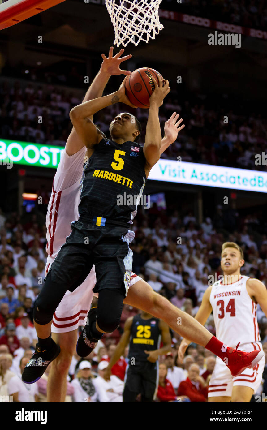 Madison Wi Usa 17th Nov 2019 Marquette Golden Eagles