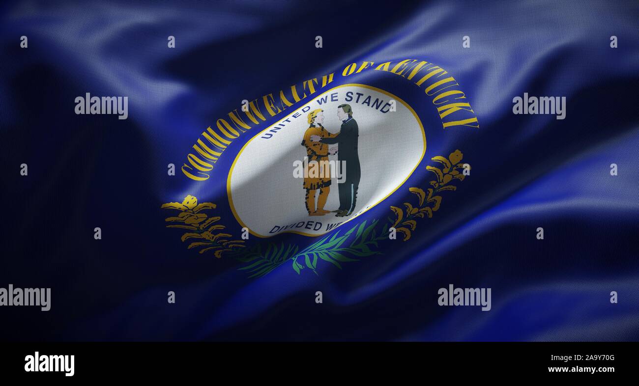 Official flag of the state of Kentucky. United States of America. Stock Photo