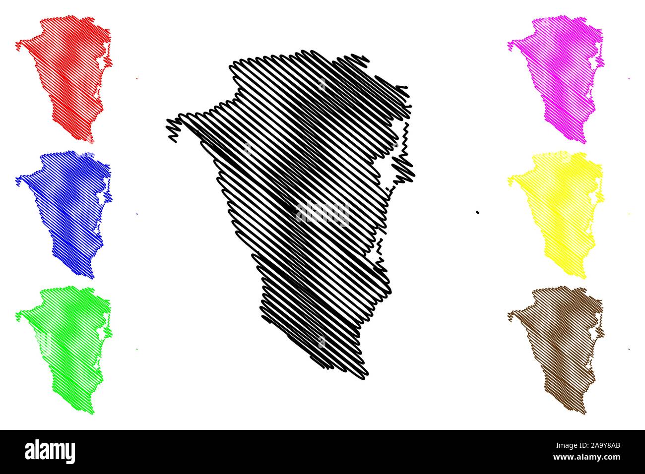 South Caribbean Coast Autonomous Region (Republic of Nicaragua, Departments of Nicaragua) map vector illustration, scribble sketch RACCS, RACS or RAAS Stock Vector