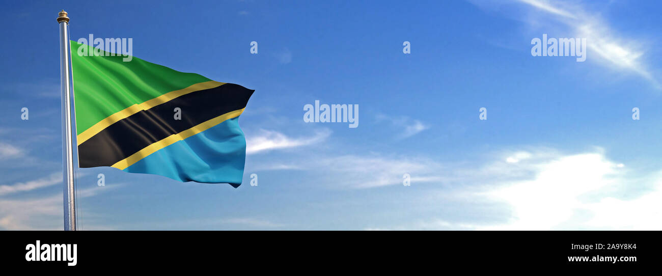 Flag of tanzania waving hi-res stock photography and images - Alamy