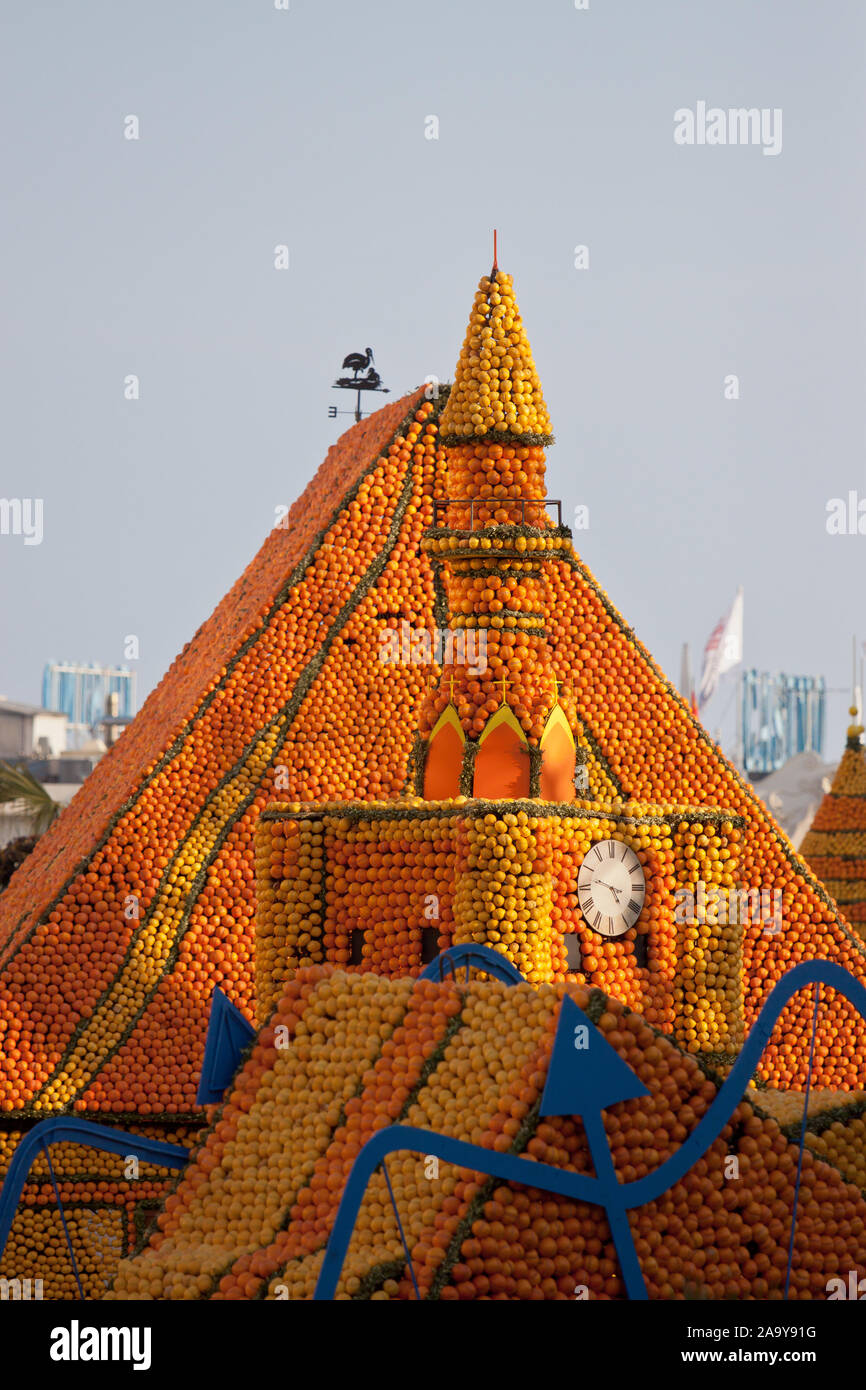 Lemon Festival, Fete du Citron, on French Riviera. Architectural ...