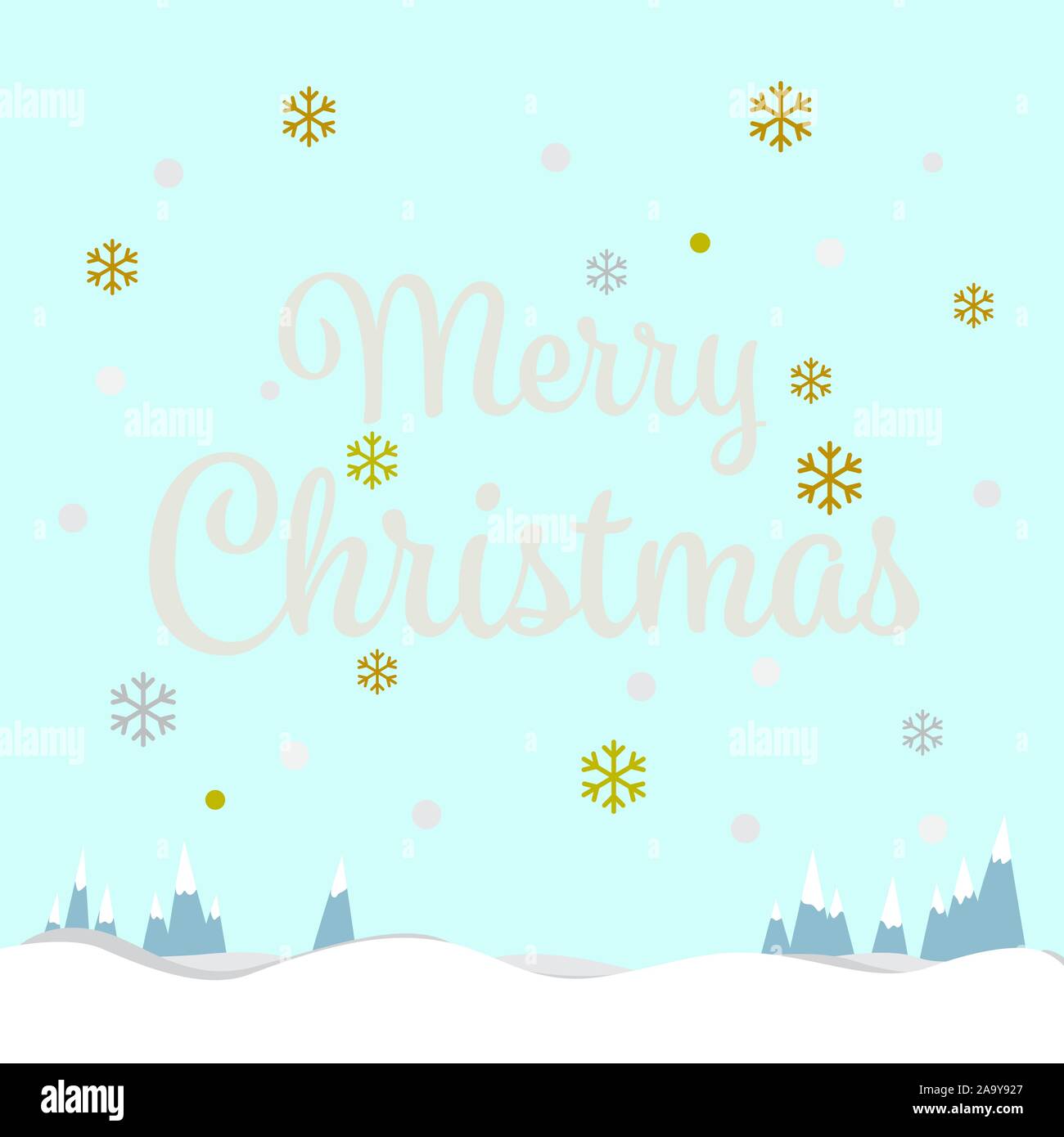 Christmas holiday snowflakes border on blue background Stock Vector