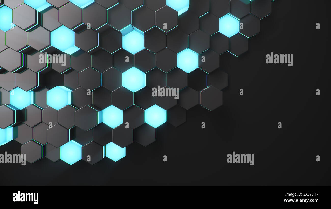 Black geometric hexagonal abstract background. Surface polygon pattern ...