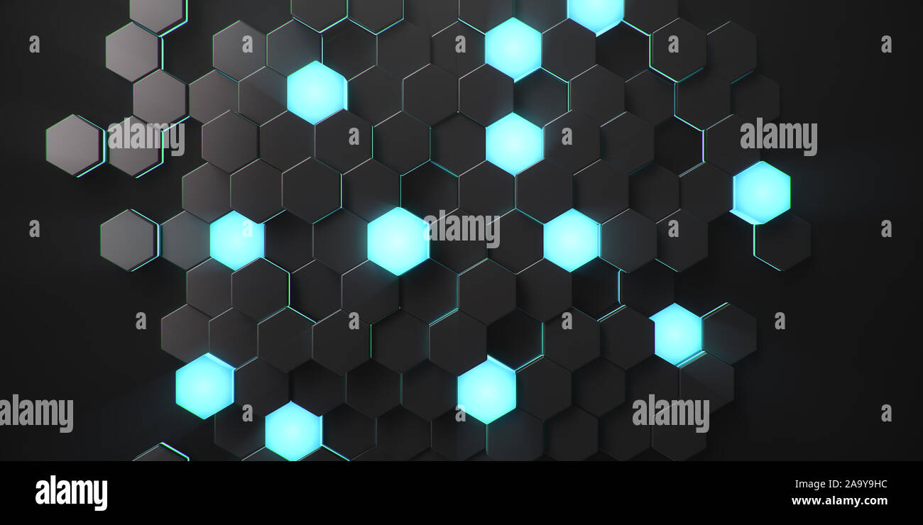 Black geometric hexagonal abstract background. Surface polygon pattern ...