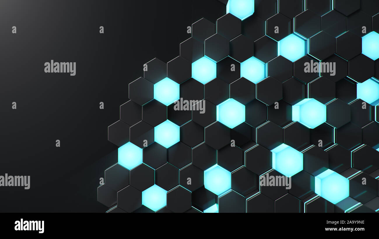 Black geometric hexagonal abstract background. Surface polygon pattern ...