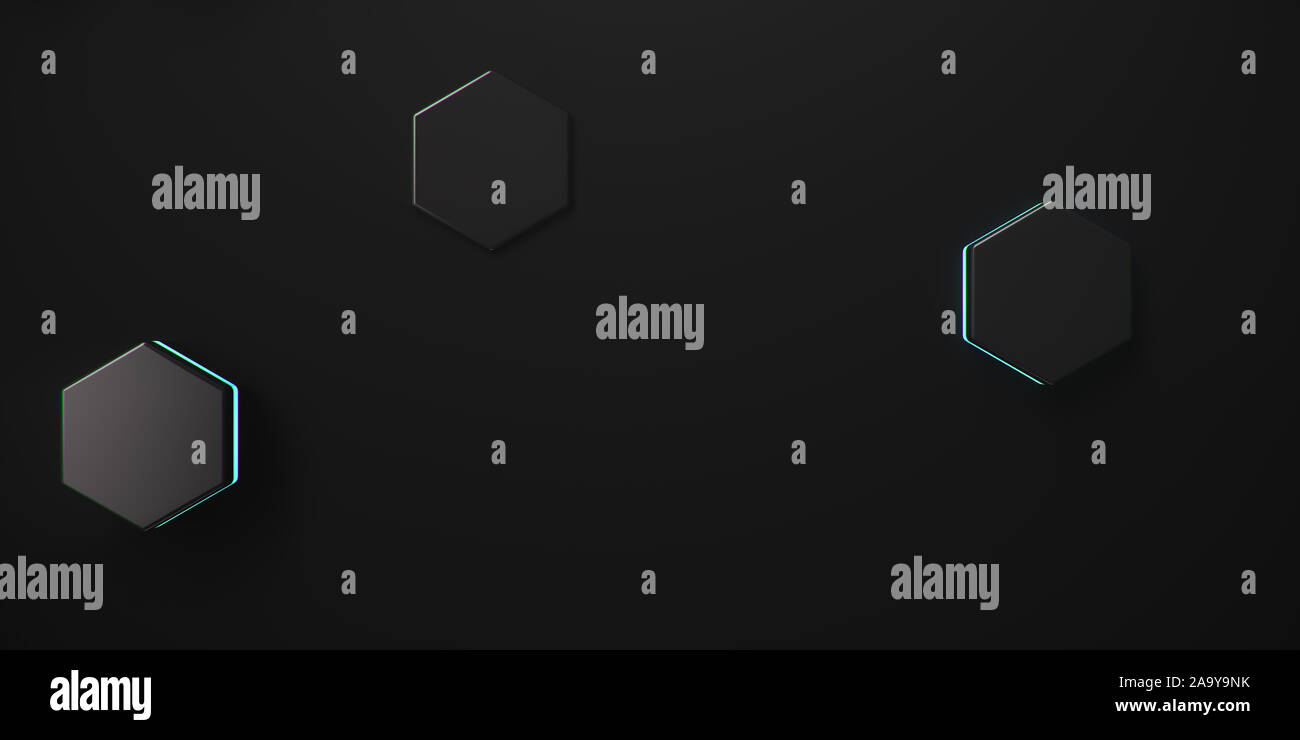 Black geometric hexagonal abstract background. Surface polygon pattern ...