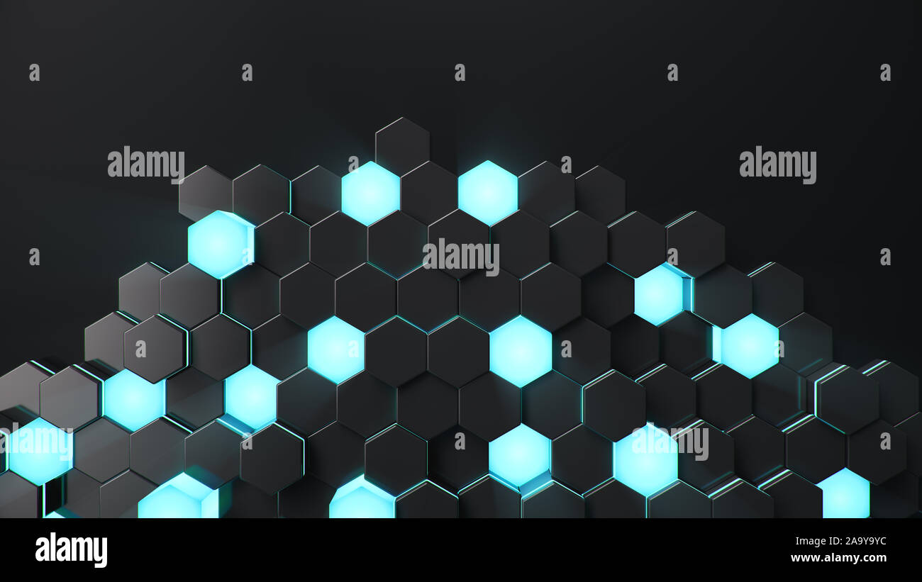 Black geometric hexagonal abstract background. Surface polygon pattern ...