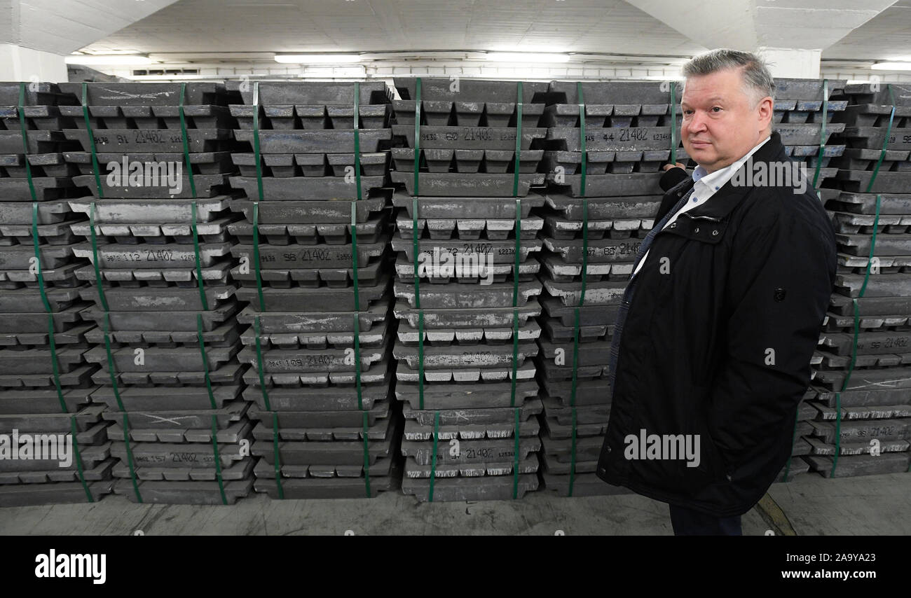 A part of metals in state reserves is seen in Bosice, Czech Republic, on November 18, 2019. A majority of the metals stored as part of state emergency reserves was purchased between 2000 and 2013, Administration of State Material Reserves (SSHR) chairman Pavel Svagr, pictured, told journalists on November 18. Prime Minister Andrej Babis said last week the metals stored in state reserves are about 50 years old, some of them coming from 1972. 'The last purchase of metals was made in 2013. The amount bought in 1972 forms a minority and comprises about 15 tonnes of aluminium,' Svagr told CTK. The Stock Photo
