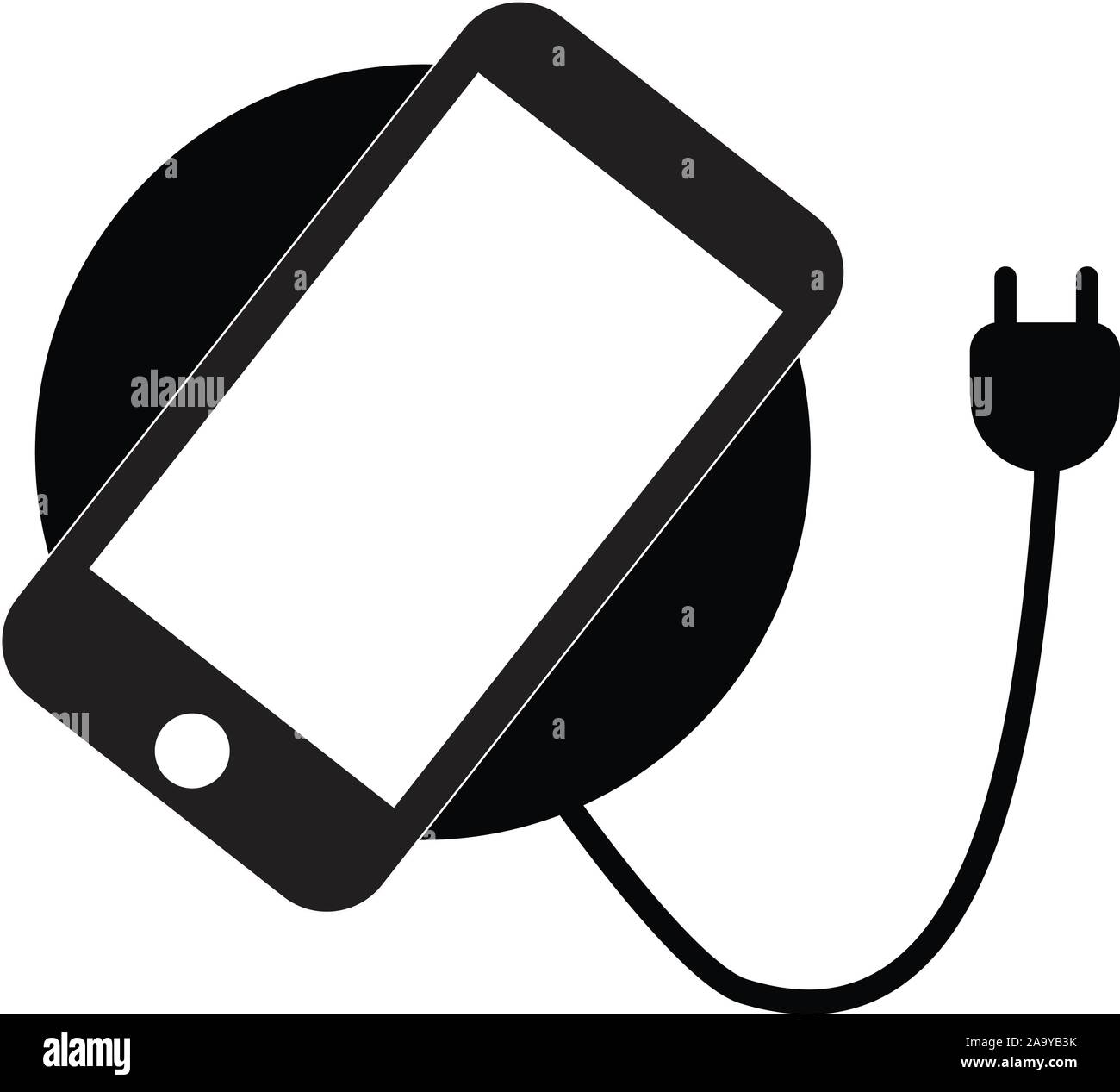 wireless charging for smartphone icon on white background. flat style