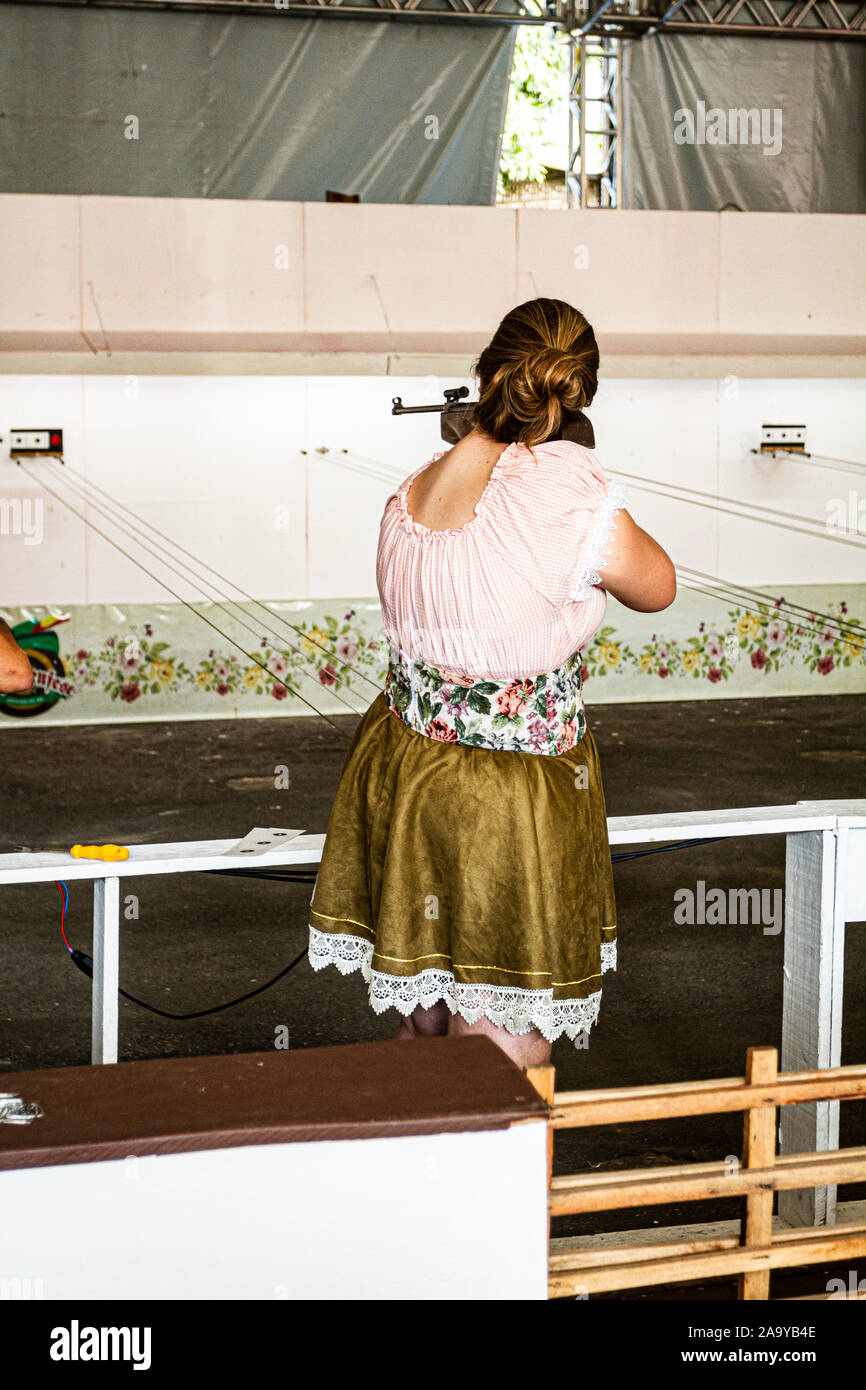 Schutzenfest, a traditional festival or fair featuring a target shooting competition in Jaraguá do Sul, Southern Brazil. Stock Photo