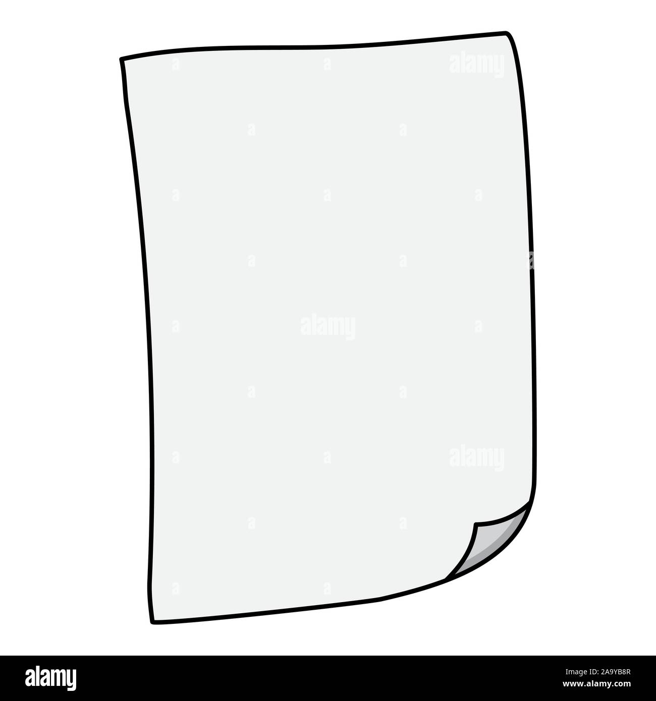 sheet of paper with folded corner. empty white piece of writing office  supply. vector illustration in cartoon style Stock Vector Image & Art -  Alamy