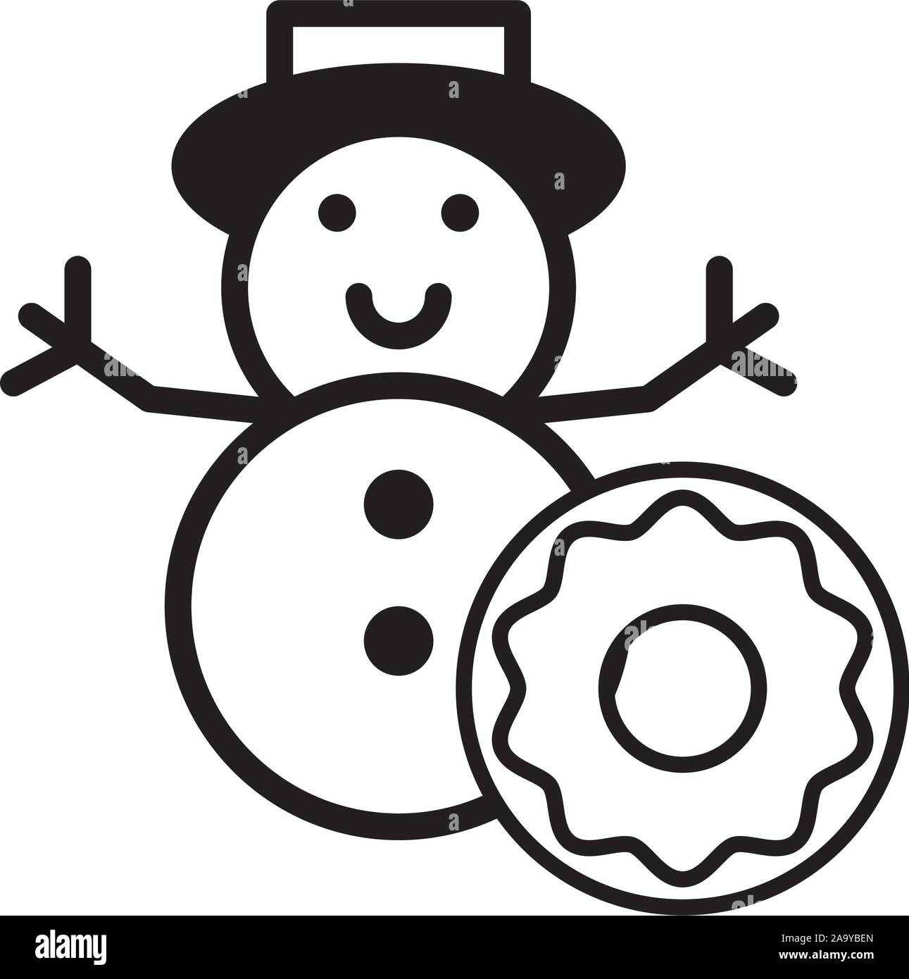 merry christmas snowman cute character Stock Vector Image & Art - Alamy