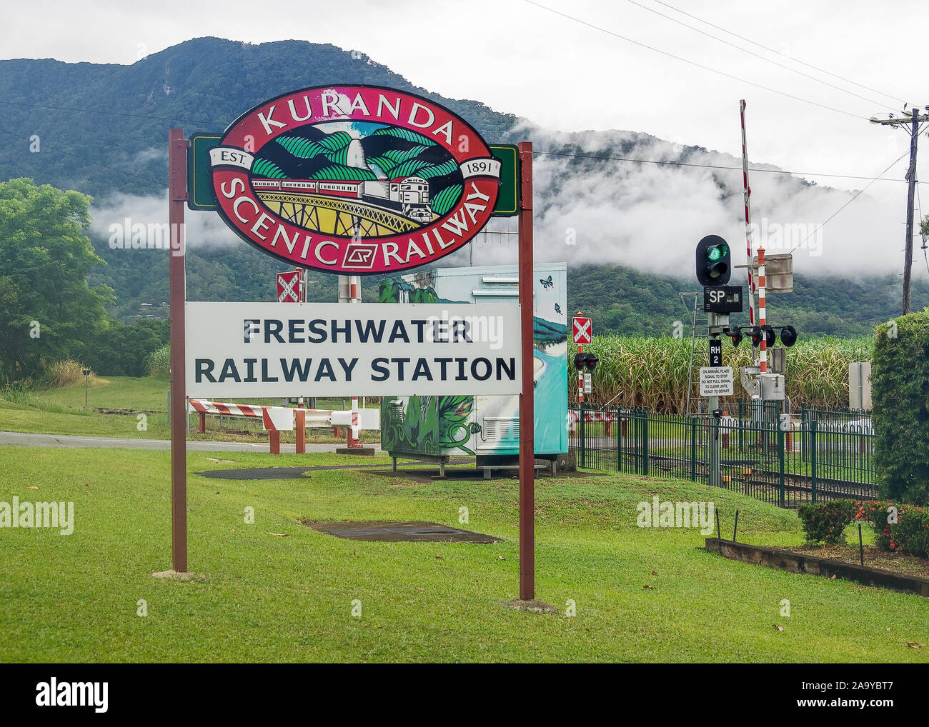 Various Railway Scenes from Freshwater to Kuranda Stock Photo