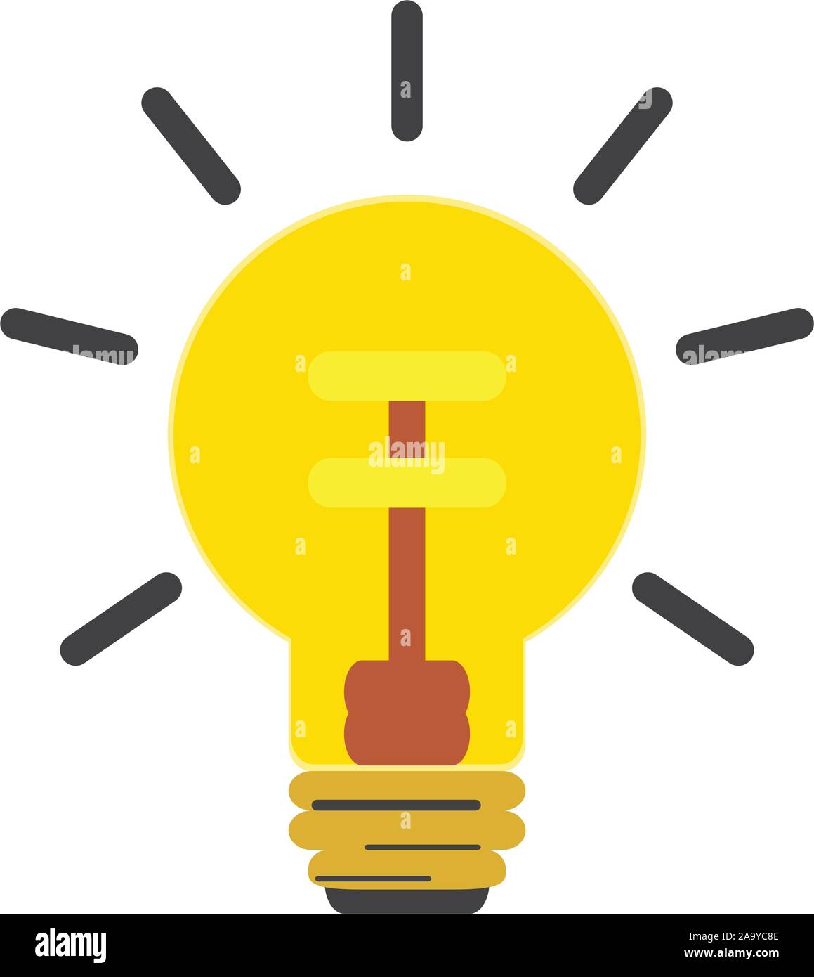Isolated light bulb icon on a white background - Vector Stock Vector ...