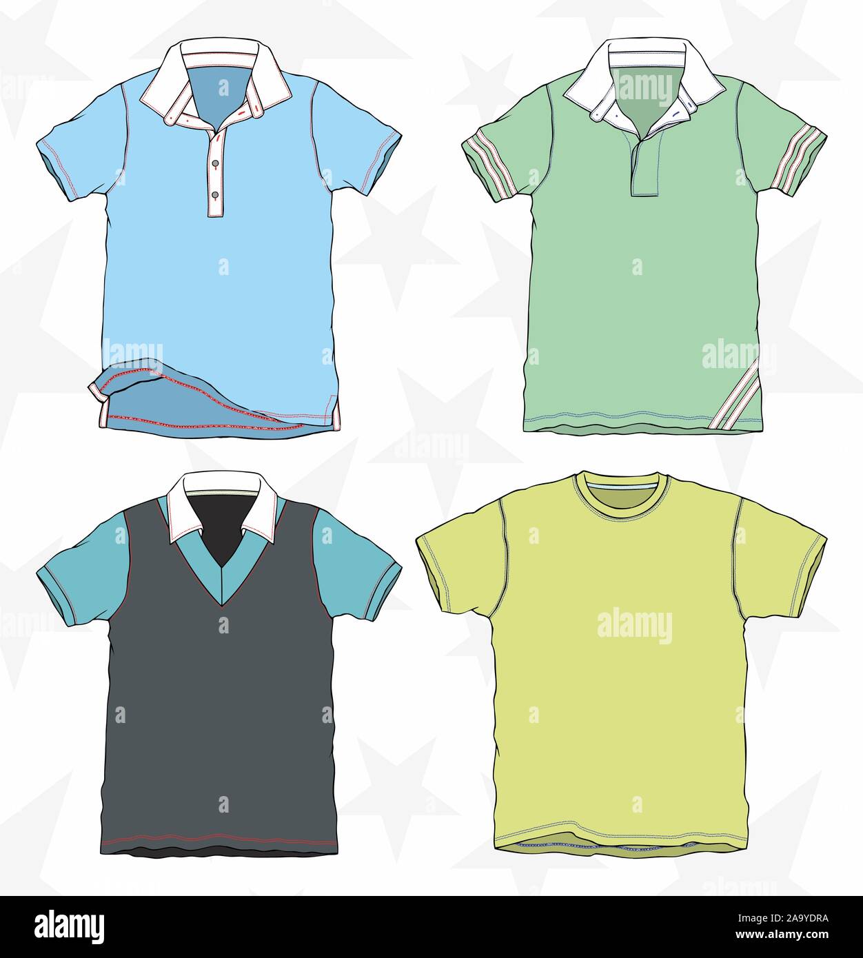 Download T Shirt Mockup Clothing Textile Template Set Vector Stock Vector Image Art Alamy Yellowimages Mockups