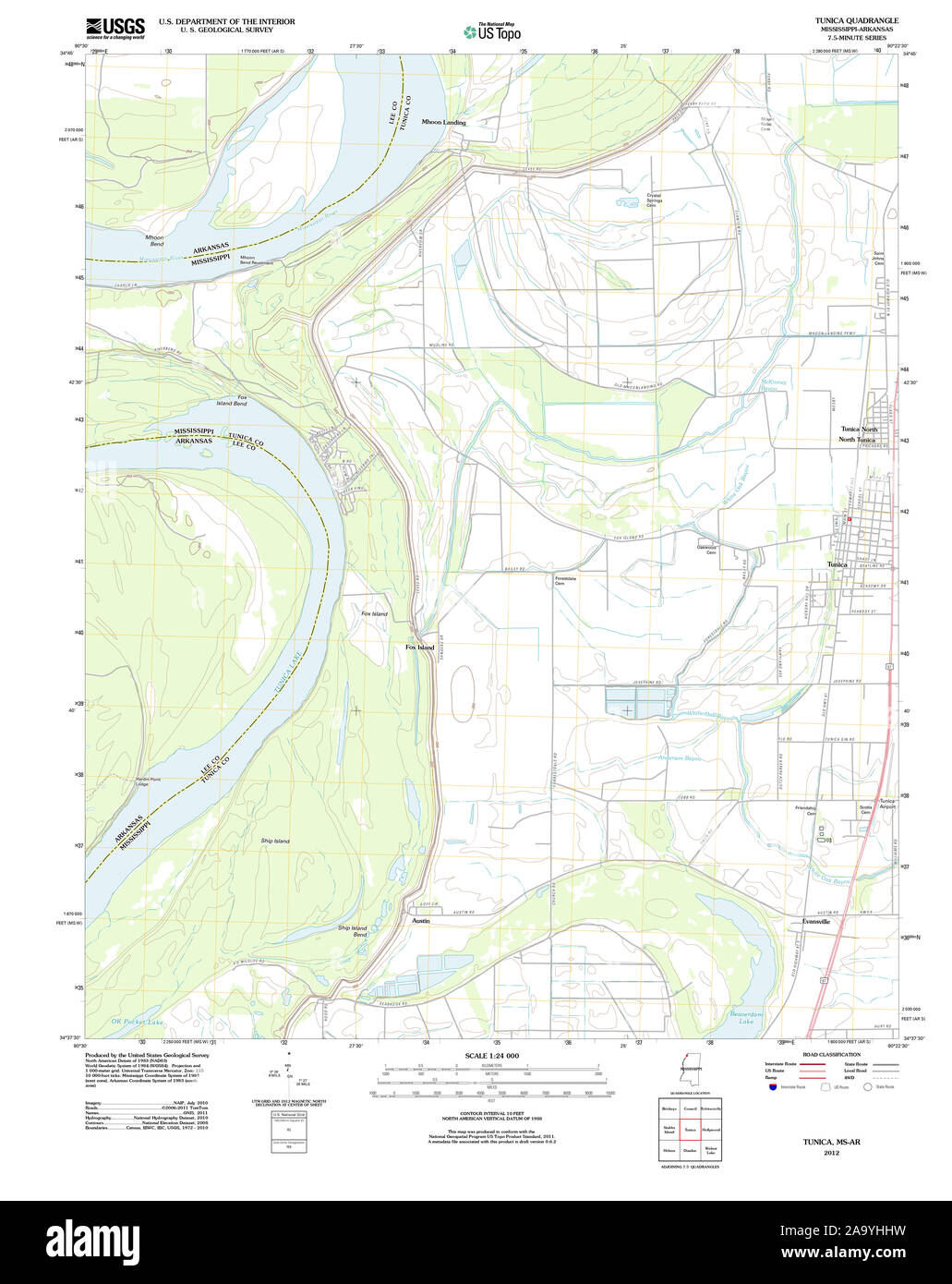 Road In Tunica County Mississippi Map