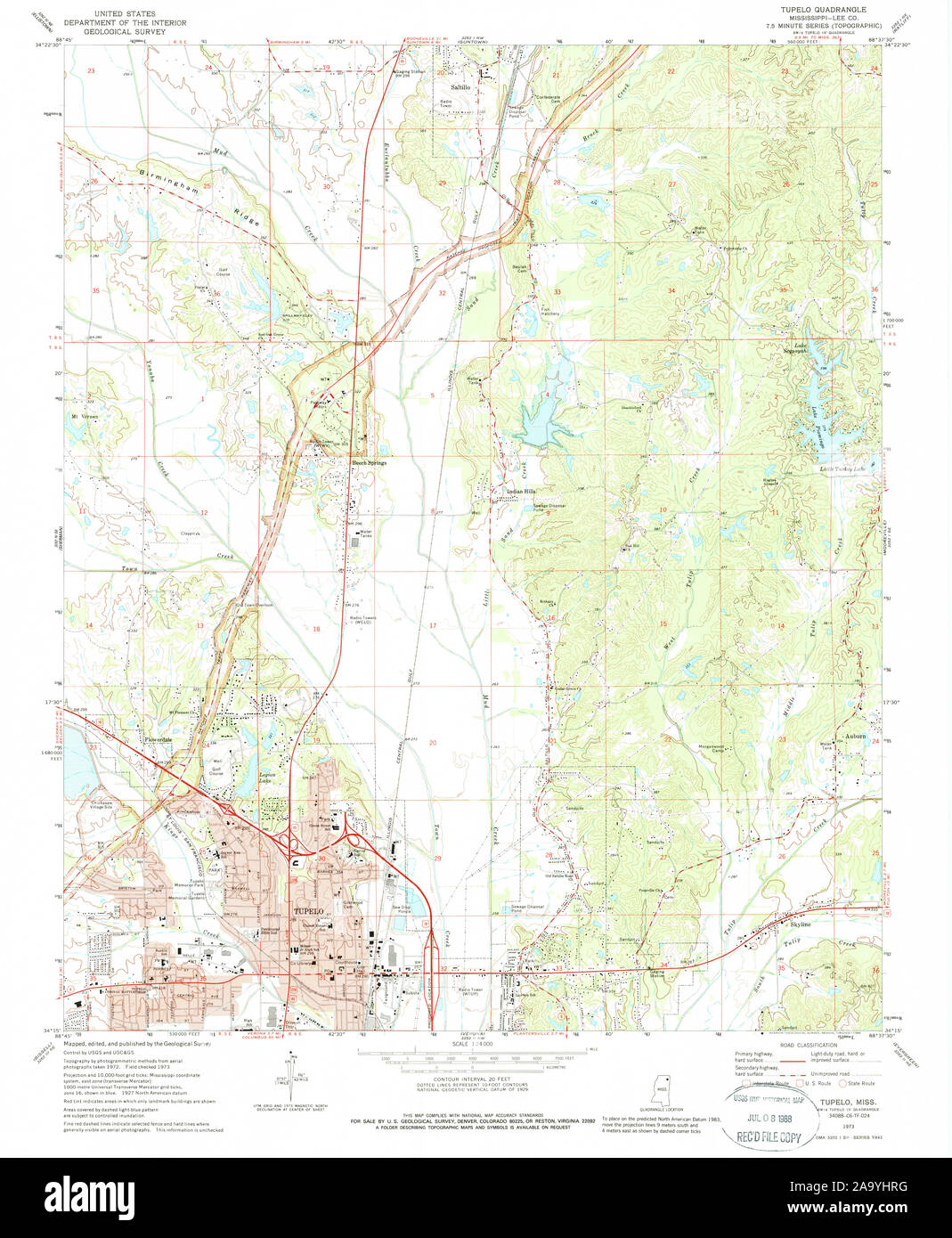 Map of tupelo mississippi Cut Out Stock Images & Pictures Alamy