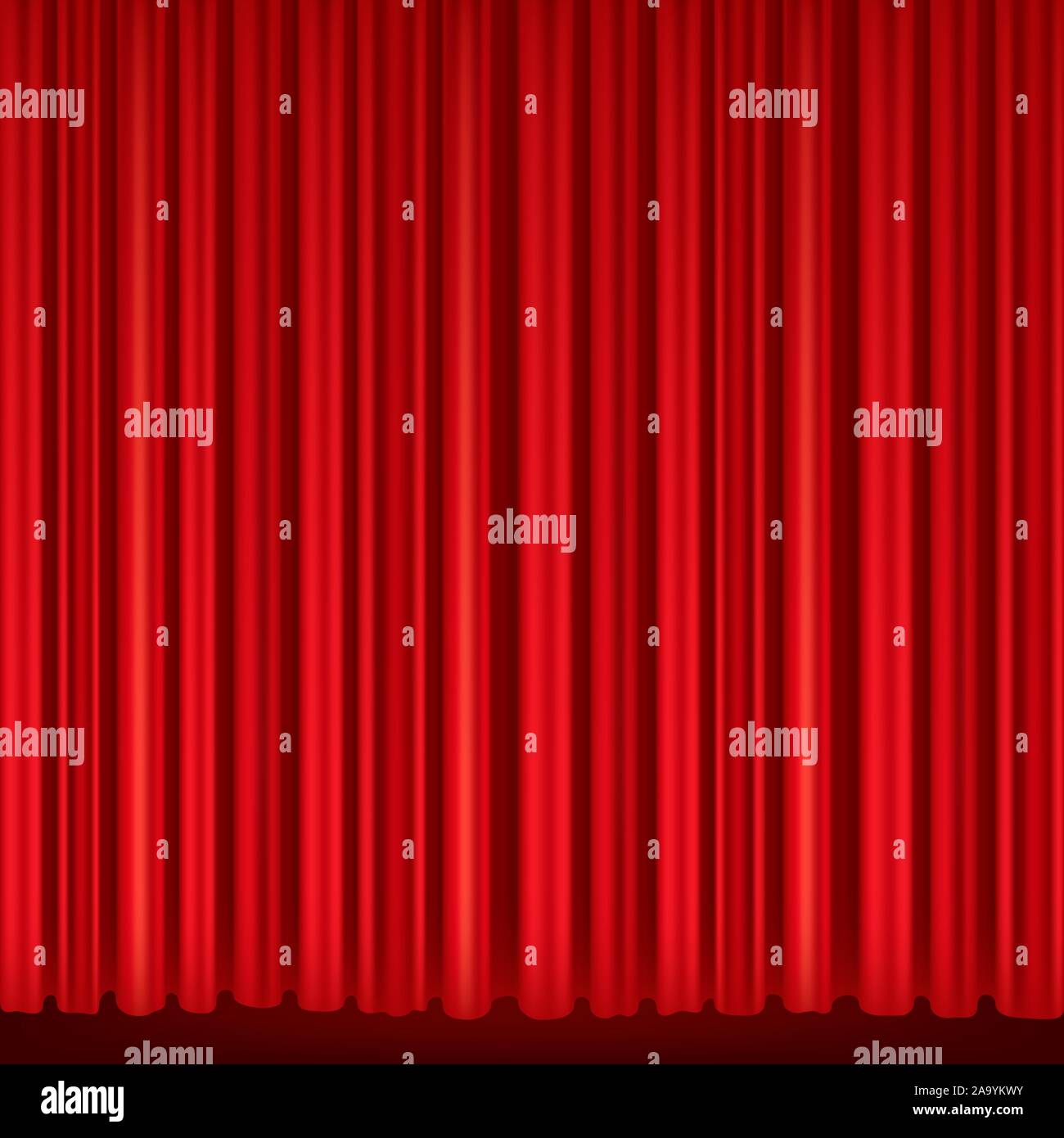 Red curtains of theater stage. Stock Vector