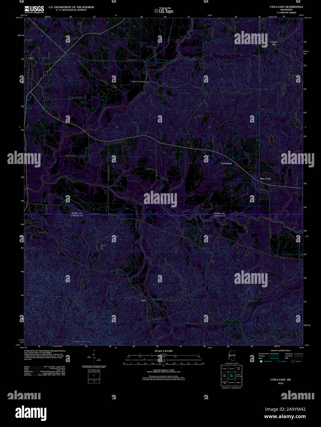 Map of utica mississippi hires stock photography and images Alamy