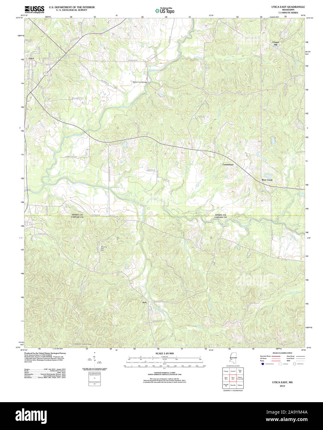 Map of utica mississippi hires stock photography and images Alamy
