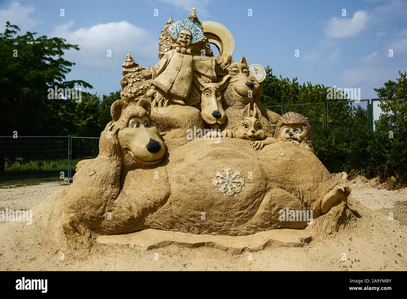 BURGAS, BULGARIA - JULY 19, 2014: Festival of Sand Sculptures 