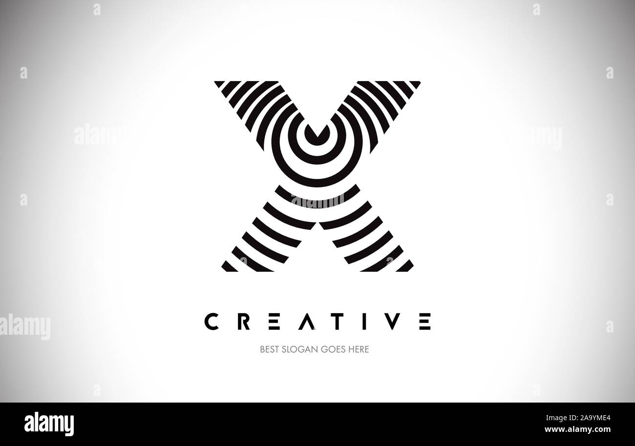 X Lines Warp Logo Design.Vector Letter Icon Made with Circular Lines ...