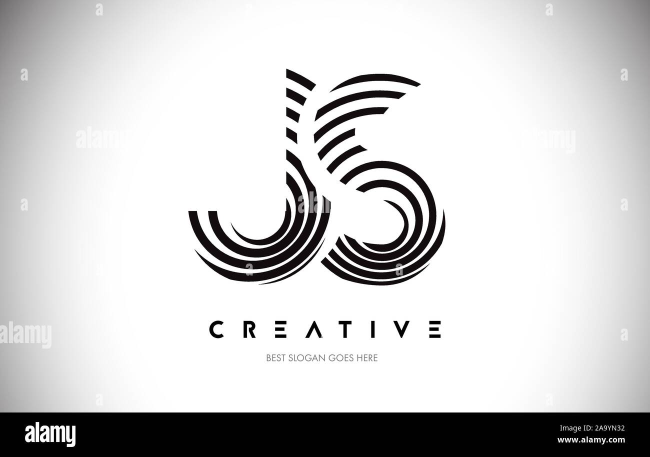 JS Lines Warp Logo Design.Vector Letter Icon Made with Circular Lines ...