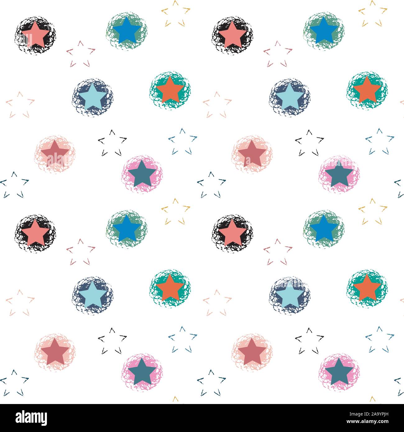 Seamless pattern stars on white background. Stock Vector
