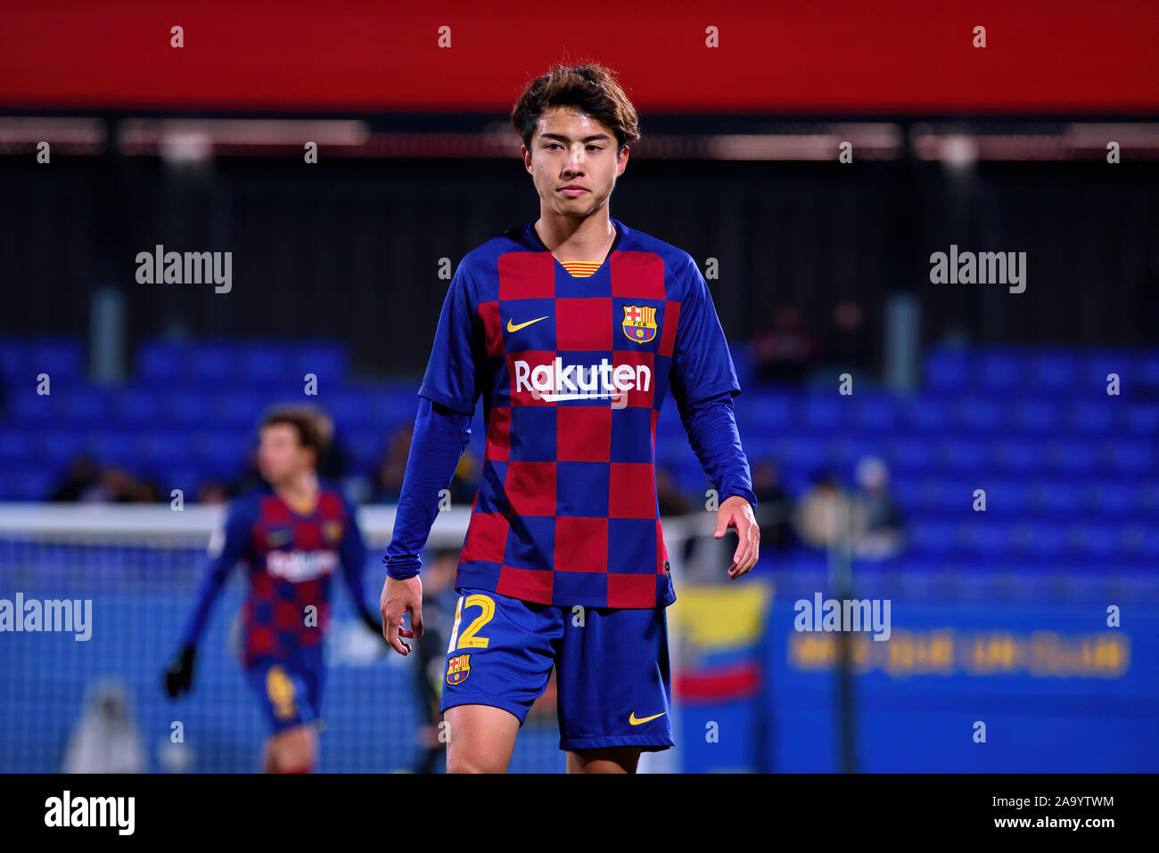 BARCELONA - NOV 17: Hiroki Abe plays at the Second Division B ...