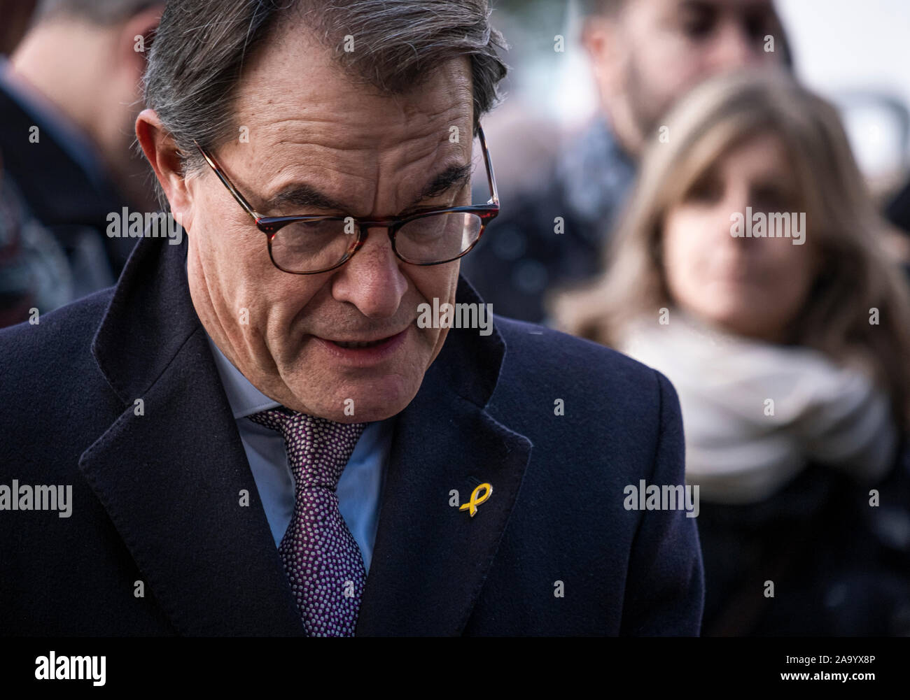 The former president of the Generalidad of Catalonia Artur Mas is seen during the trial of President Quim Torra.The president of the Generalitat of Catalonia Quim Torra has testified today before the Superior Court of Justice of Catalonia accused of disobeying the order to withdraw symbols for the independence of Catalonia from public buildings during the 28A election campaign. Stock Photo