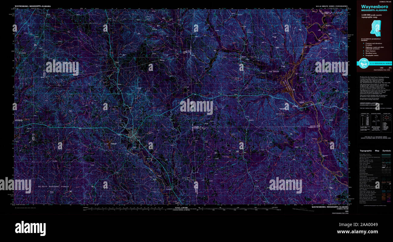 Waynesboro mississippi map hires stock photography and images Alamy