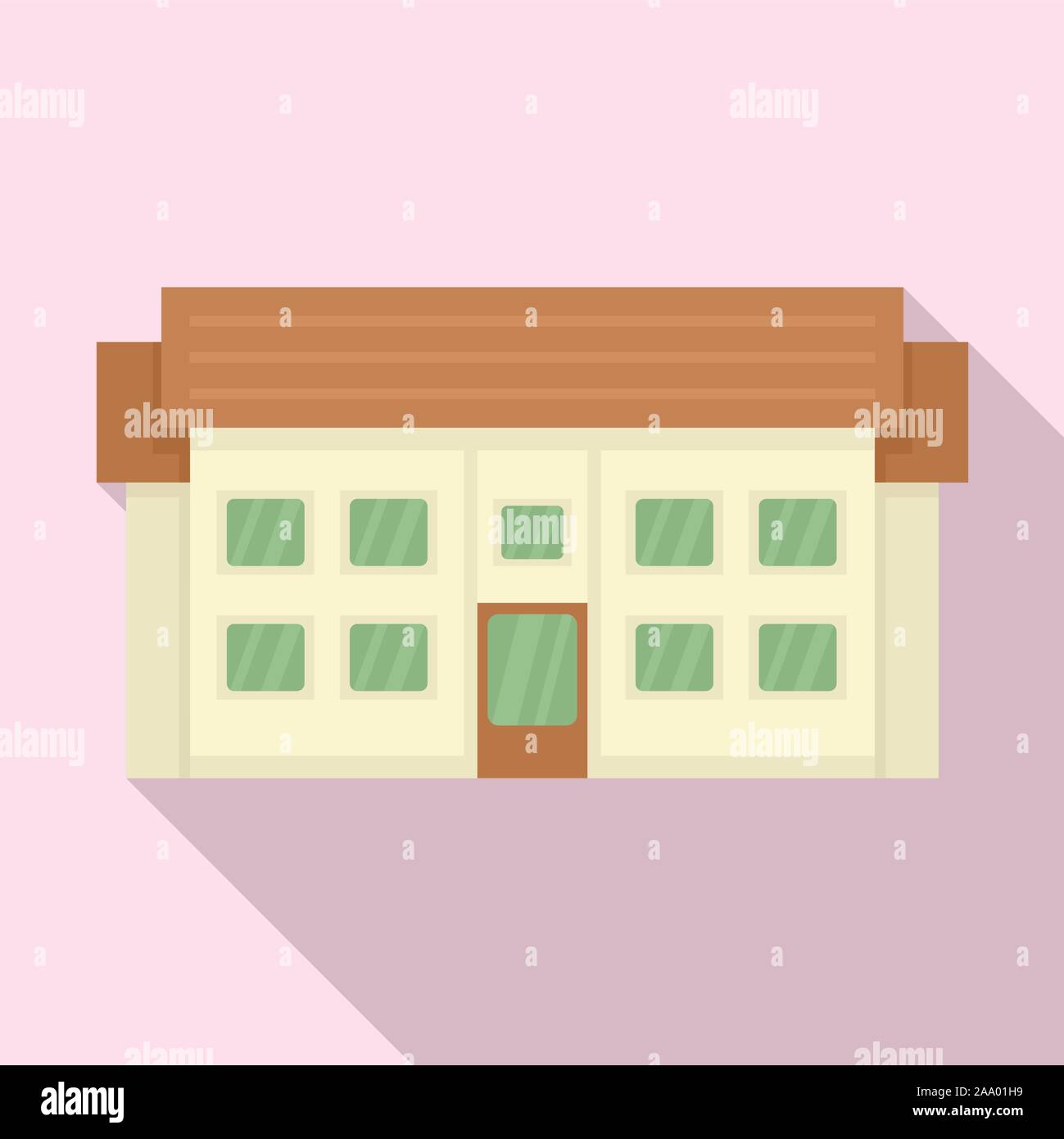 Residential cottage icon. Flat illustration of residential cottage ...