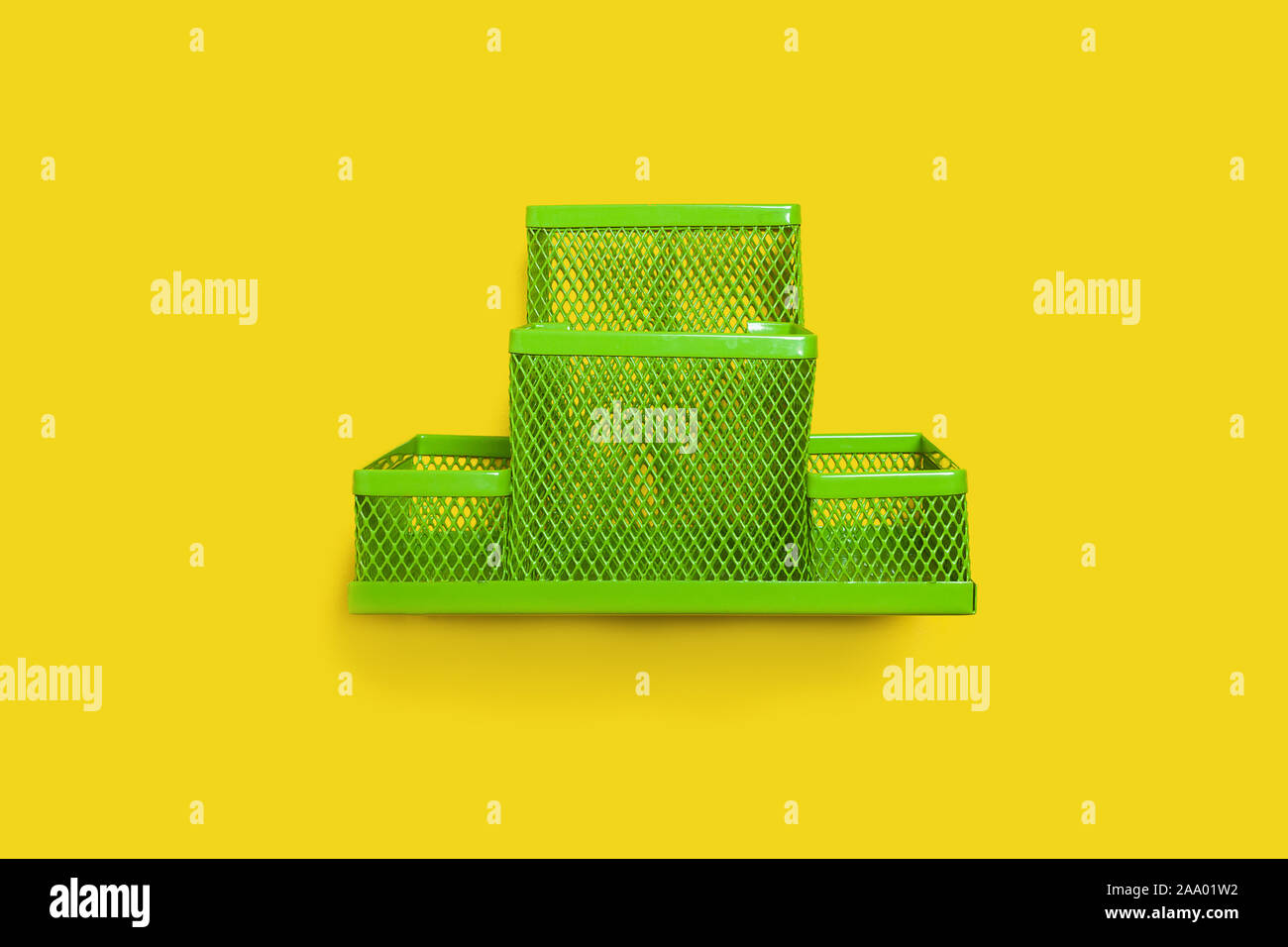 green pencil holder isolated Stock Photo Alamy