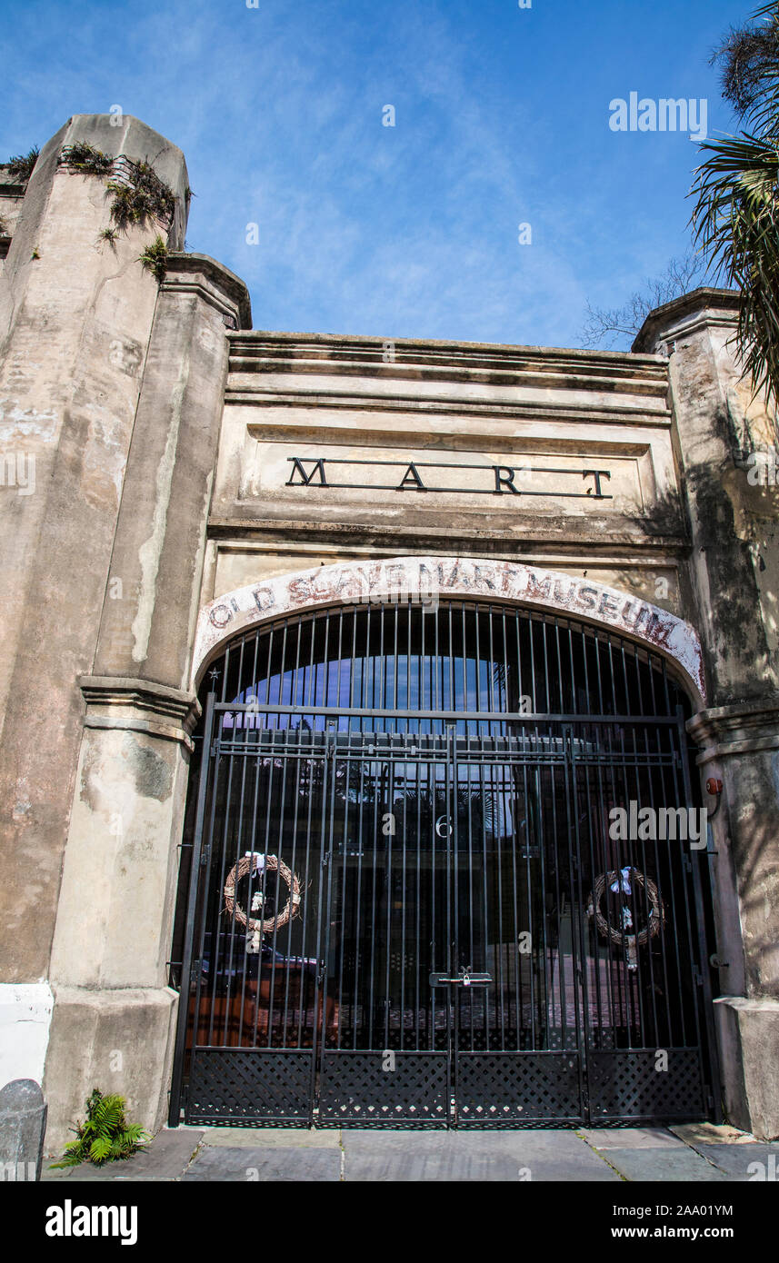 Historic Old Slave Mart Museum, Charleston, South Carolina, SC, USA, US slavery city market historical images, American slave market Stock Photo