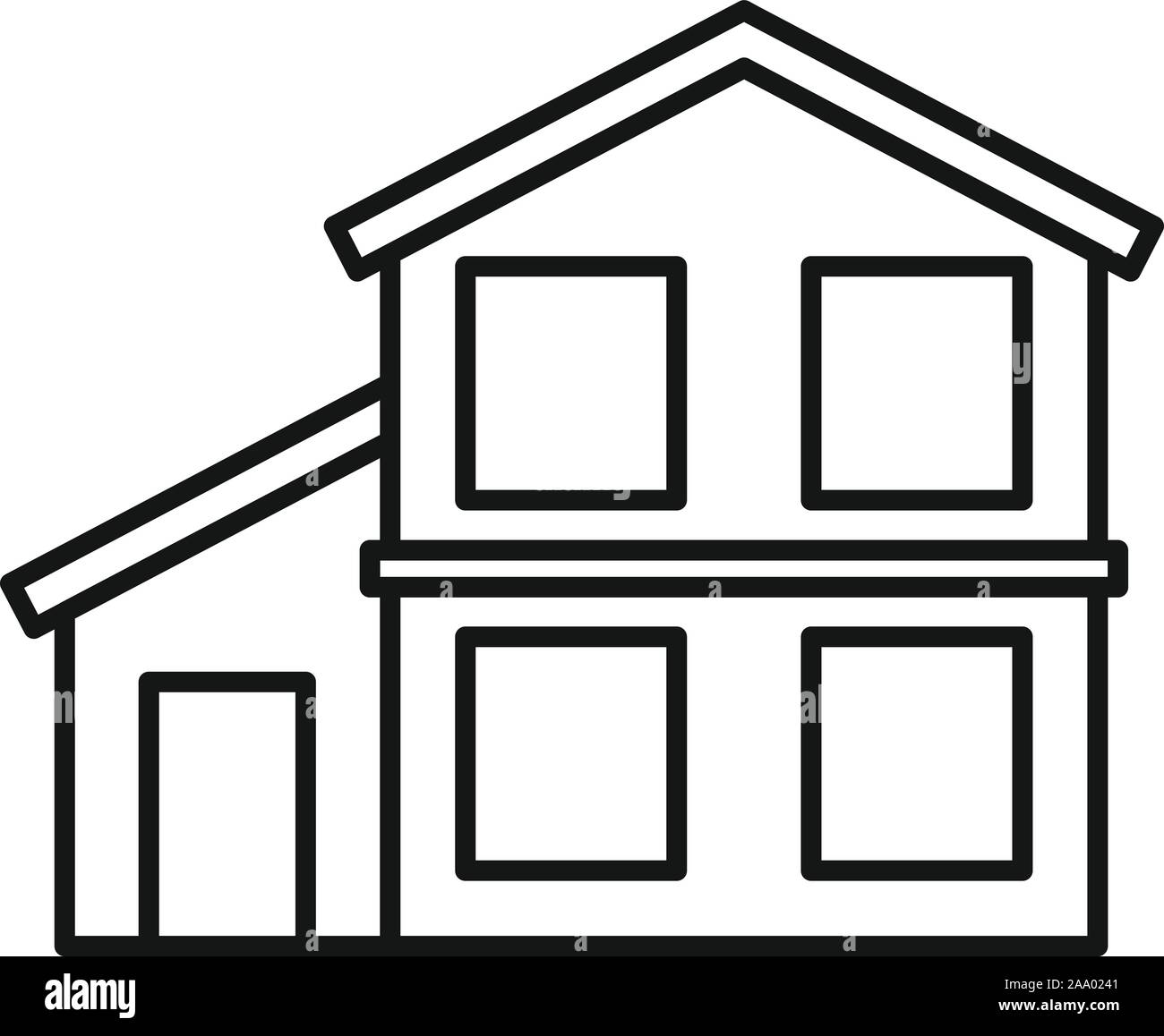 Facade cottage icon. Outline facade cottage vector icon for web design ...