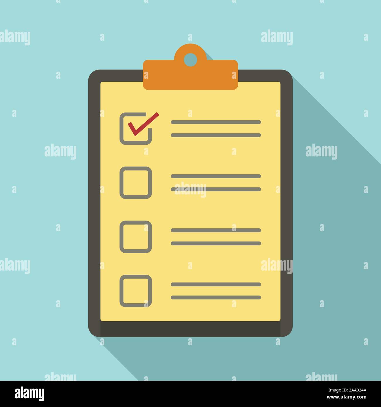 Paper checklist icon. Flat illustration of paper checklist vector icon ...