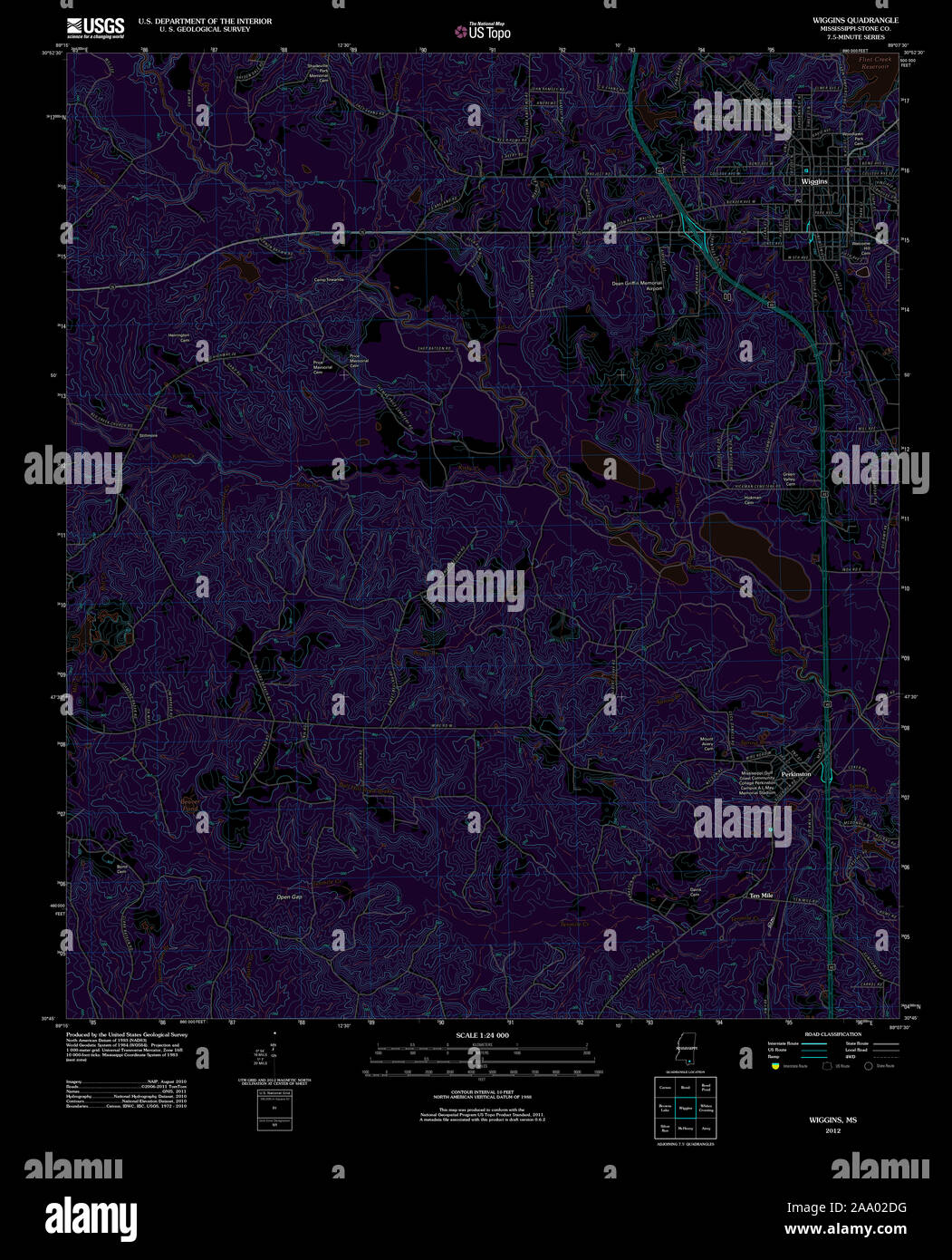 Map of wiggins mississippi hires stock photography and images Alamy