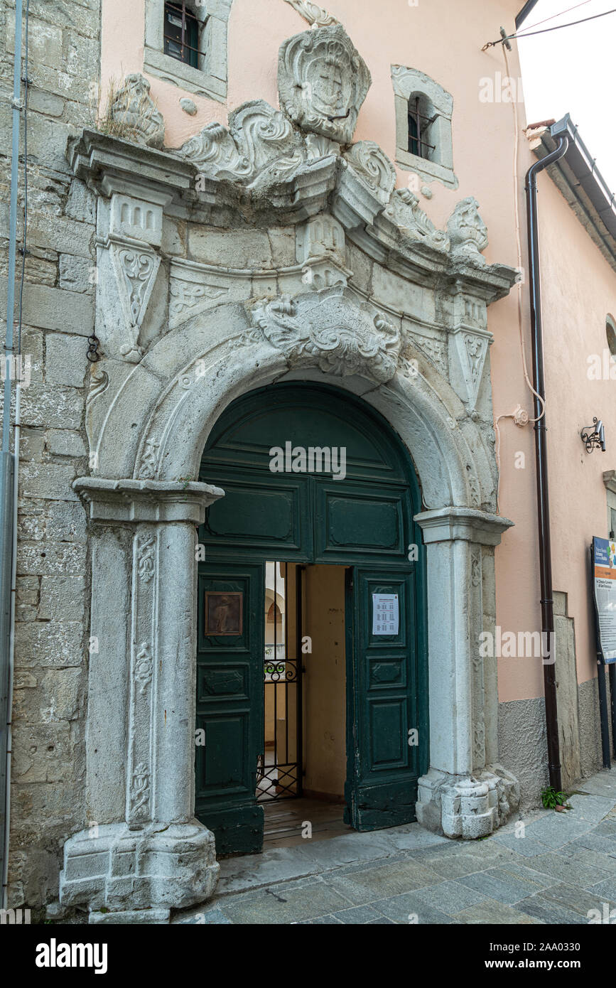 convent Conventual Fathers, portal. Agnone,  Isernie, Molise Stock Photo