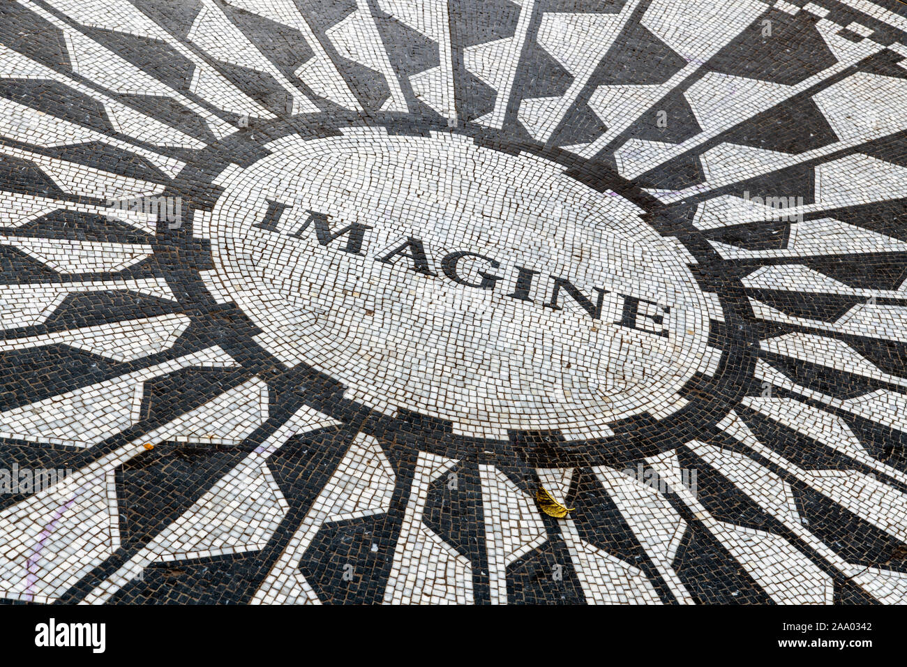 Imagine circular pathway mosaic, Strawberry Fields memorial, Central