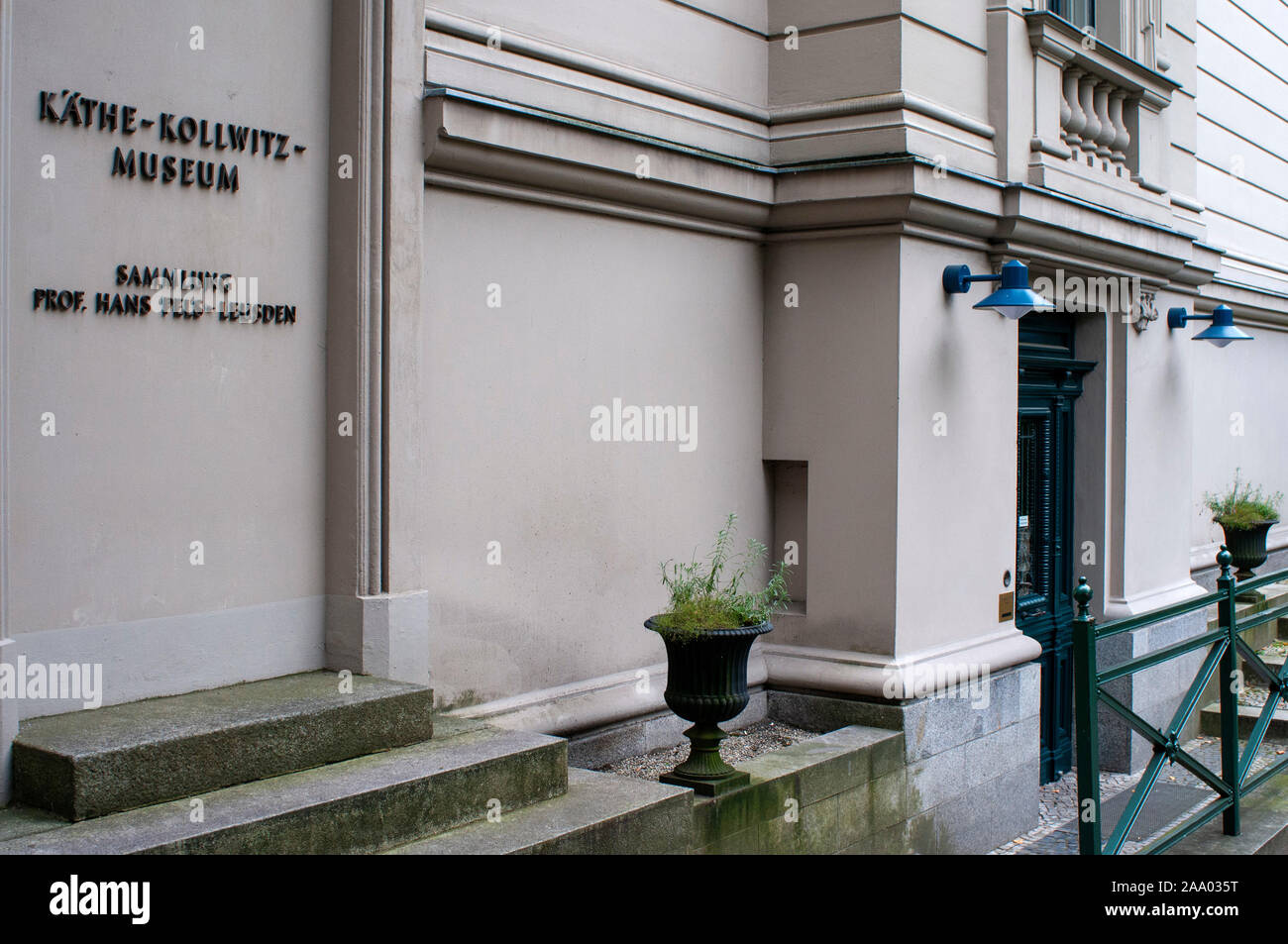 Entrance to the Käthe Kollwitz museum in Charlottenburg which features her art and sculpture, Berlin Germany Stock Photo