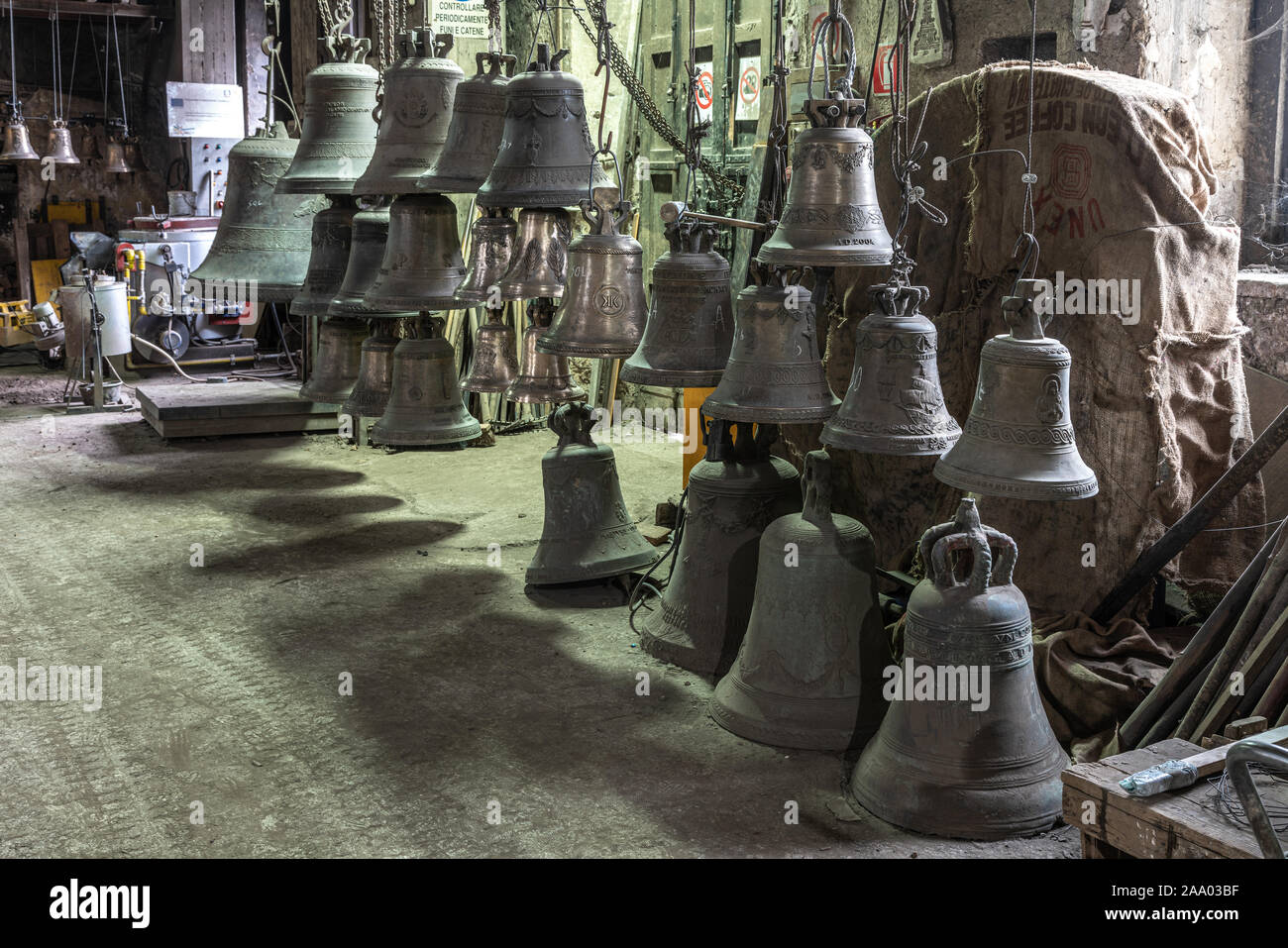 ancient Marinelli foundry, bell factory, Agnone Stock Photo