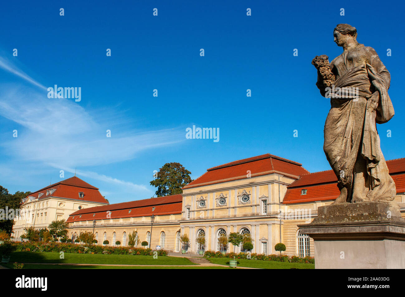 Museum at Charlottenburg Palace and its park Schlossgarten rebuilt after Second World War in Berlin Germany Stock Photo