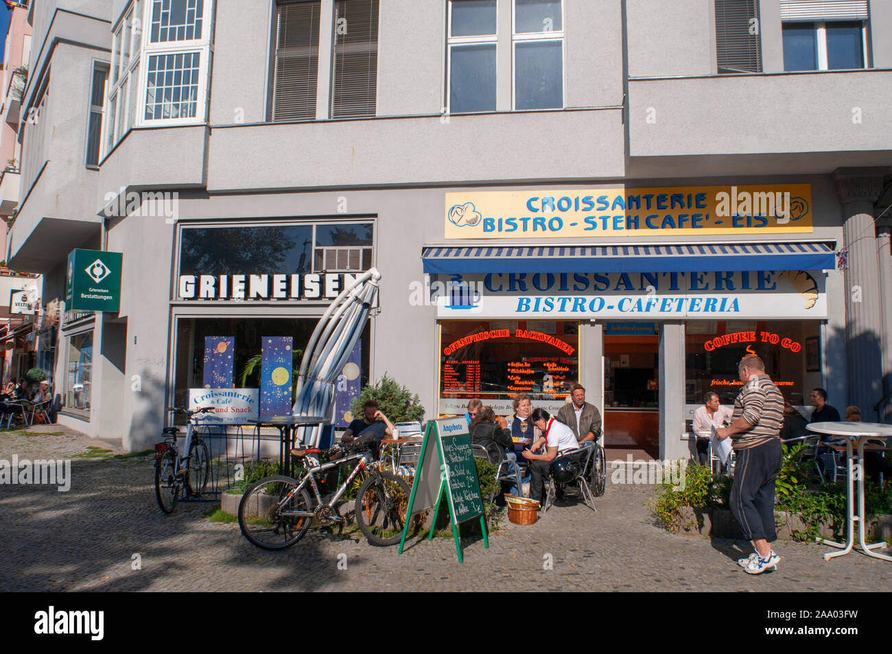 Restaurants and cafes in Kaiserdamm in Berlin Charlottenburg district Germany Stock Photo
