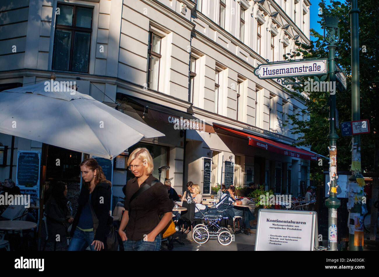 Cafe de Paris at Husemannstrasse Prenzlauer Berg in Berlin Germany Stock Photo