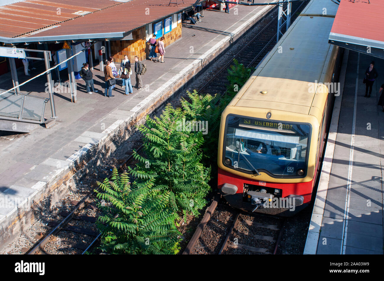 Warschauer Straße station is an S-Bahn and U-Bahn in Berlin Germany Stock Photo